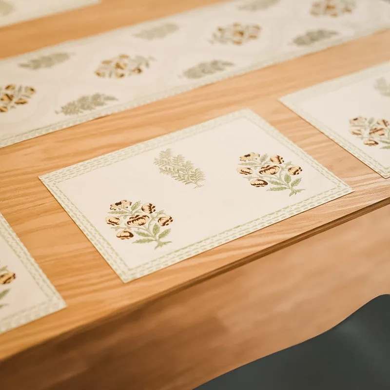 Earthy Elegance Cotton Table Linen Set (Brown) - Seven Piece Set media 4