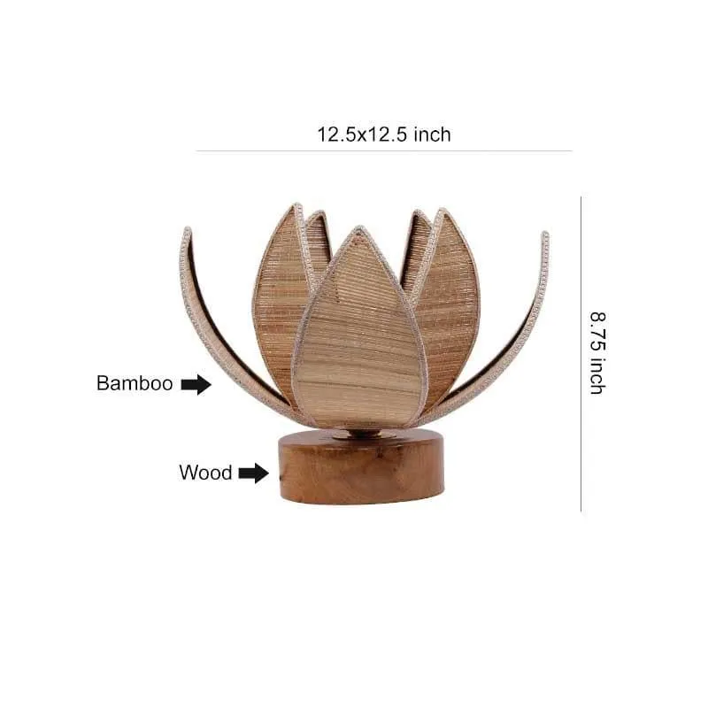 Padma Bamboo Table Lamp - Beige,Brown media 7
