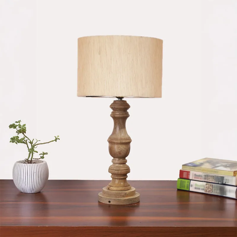 Cotin I Carve Wooden Table Lamp - Beige,Brown media 3