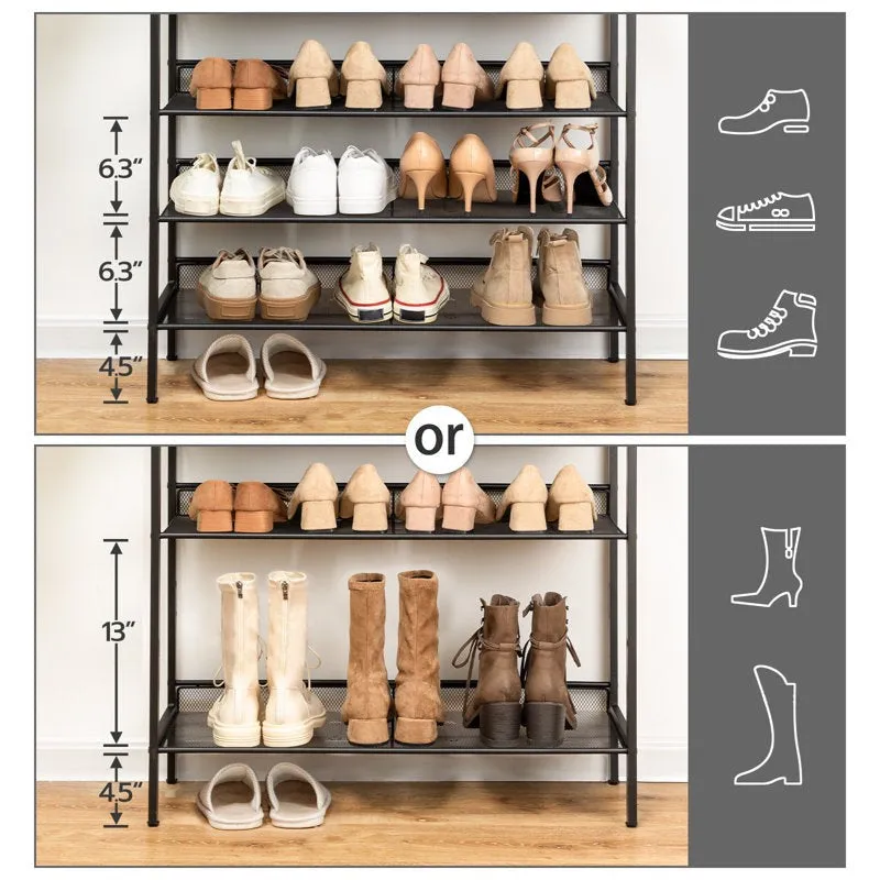 Versatile Metal Shoe Rack - Black,Brown media 6