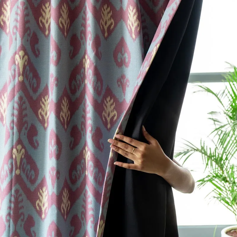 Tranquebar Home Creative Waves Polyester Curtains(Blue,Maroon) - Set Of Two media 6