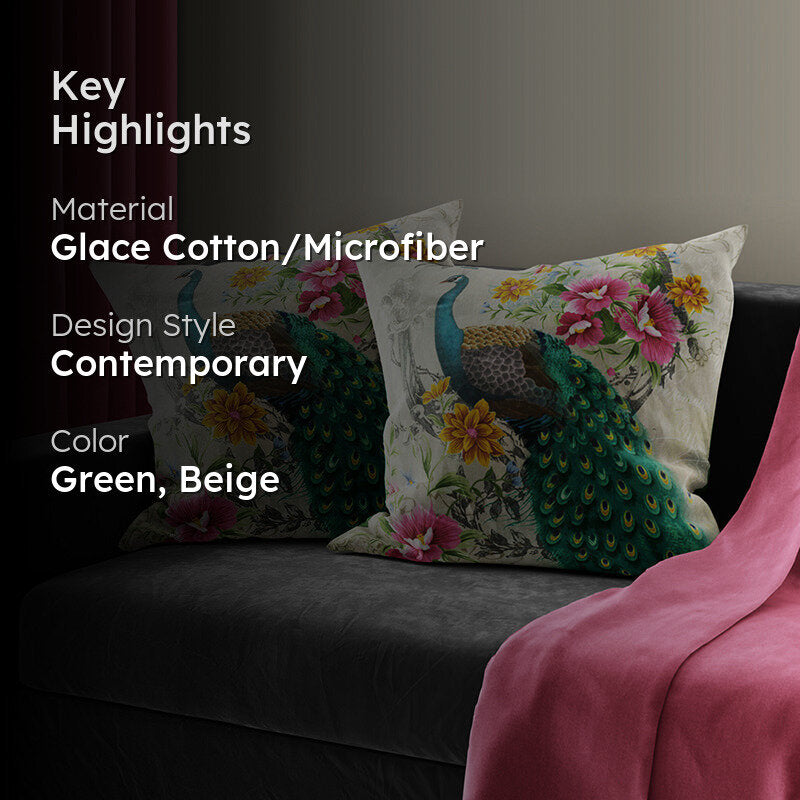 Mayilpeeli Printed Cushion Cover Set - Set Of Two media 2