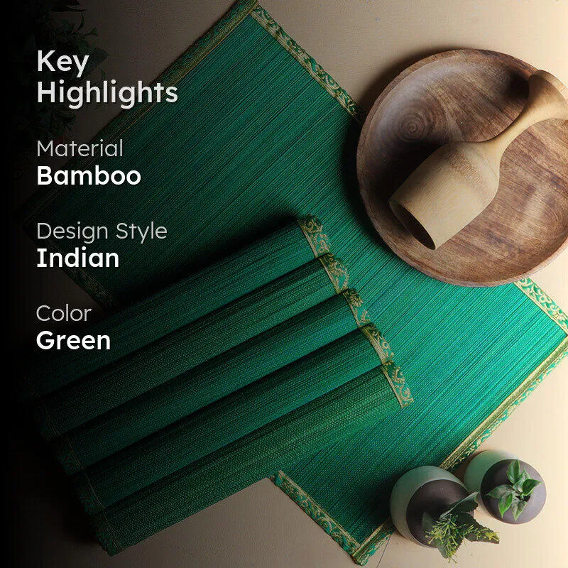 Eco Sip Bamboo Table Mat (Green) - Set Of Six media 2