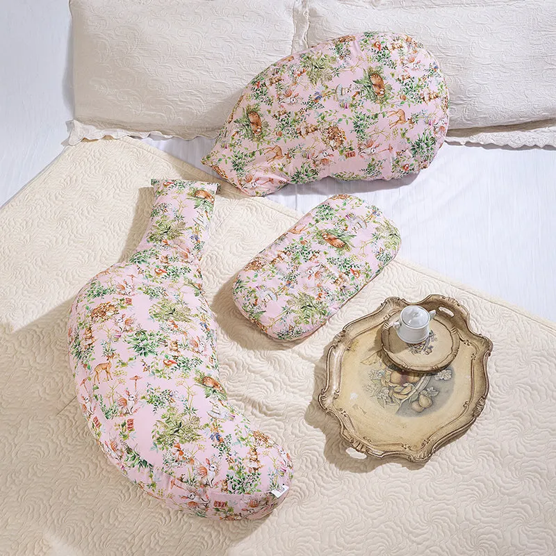 Villette Cotton L Maternity Pillow With Polyester Filling - Pink,Green media 5