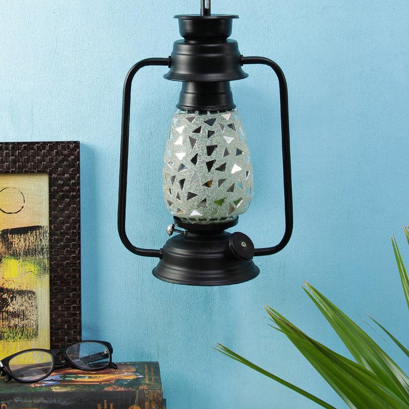 Dvija Mosaic Lantern Iron Wall Lamp - Black media 3