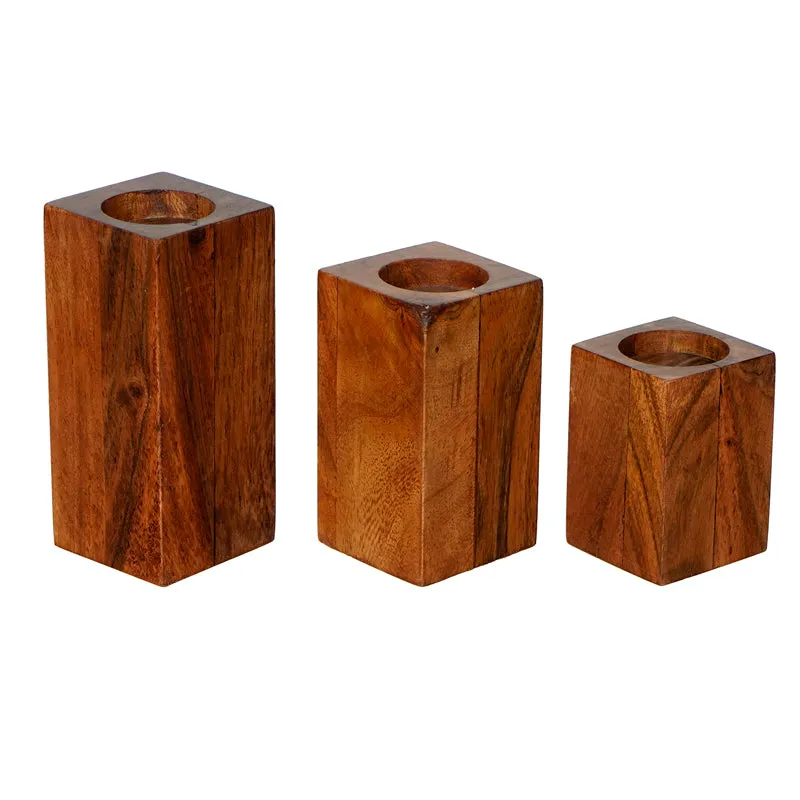 Wood & Flame Tea Light Holder - Three Piece Set media 4