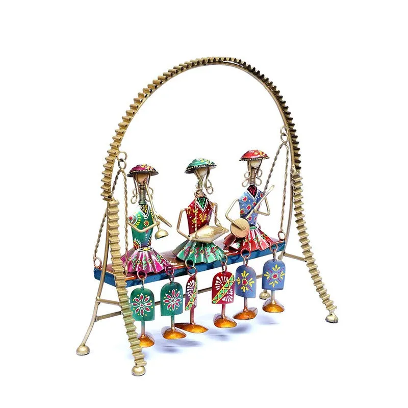 Rajasthani Musician Iron Jhula Showpieces media 3