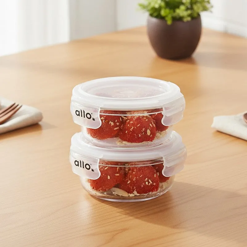 Nibso Leak Proof Glass Lunch Box (400 mL Each) - Set Of Two media 3