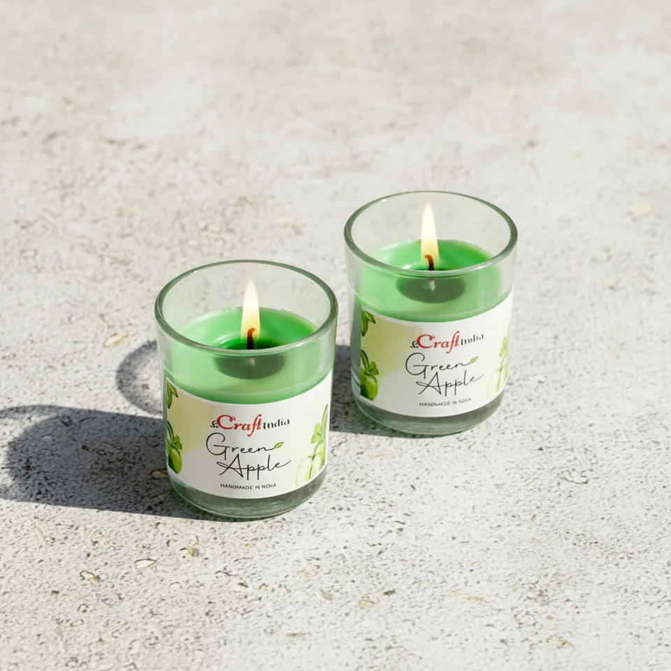 Seema Green Apple Scented Candle - Set Of Two media 1