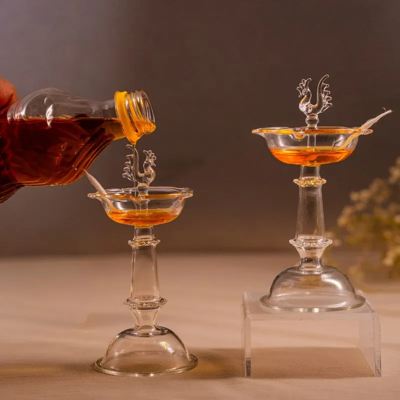 Deepjyoti Glass Diya - Set Of Two media 7