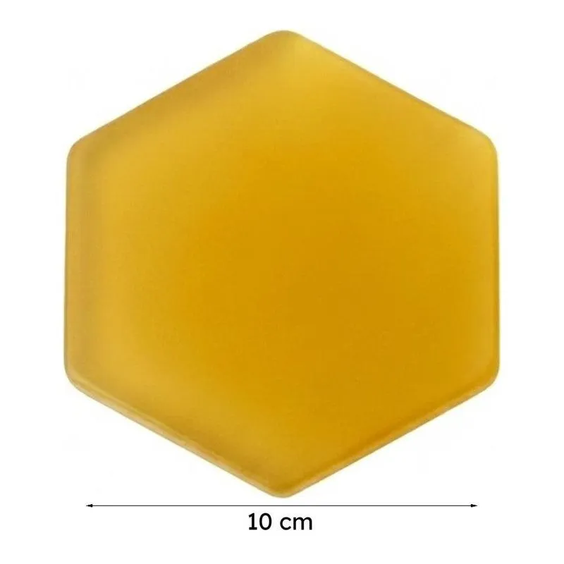 Glossy Hexa Glass Coaster (Yellow) - Set Of Four media 6
