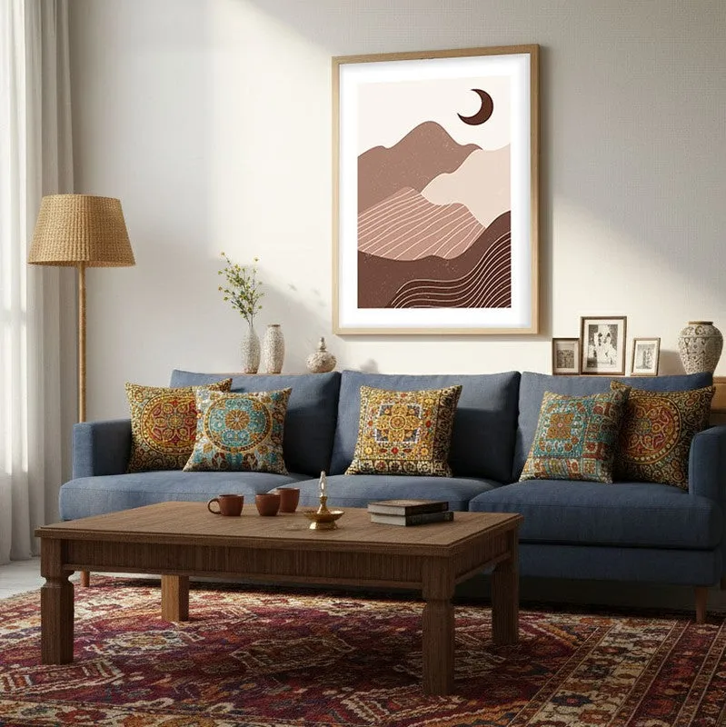 Pastel Solitude Canvas Wall Painting With Brown Frame media 5