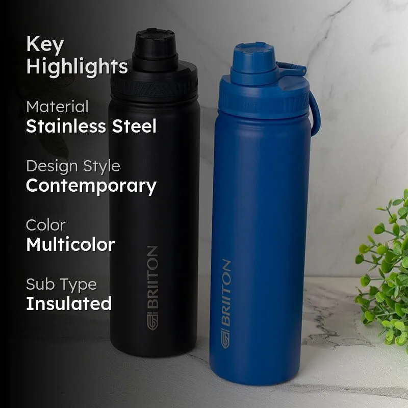 Drink Dazzle Hot & Cold Thermos Water Bottle (Black & Blue, 750 mL Each) - Set Of Two media 2