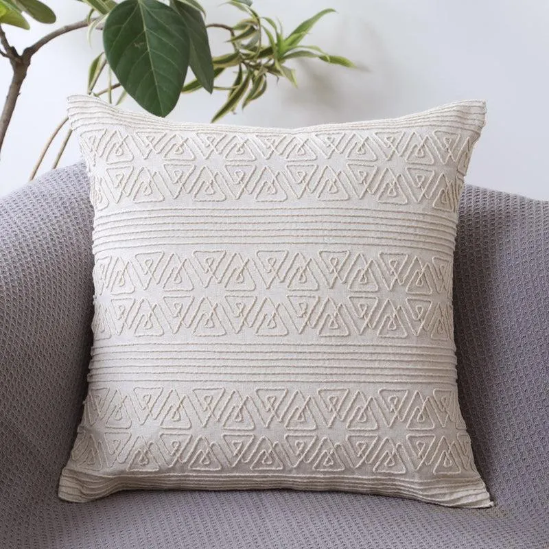 Threaded Crest Cotton Cushion Cover media 2