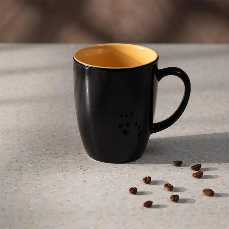 Yuvara Porcelain Coffee Mug (295 mL) - Black,Yellow media 1