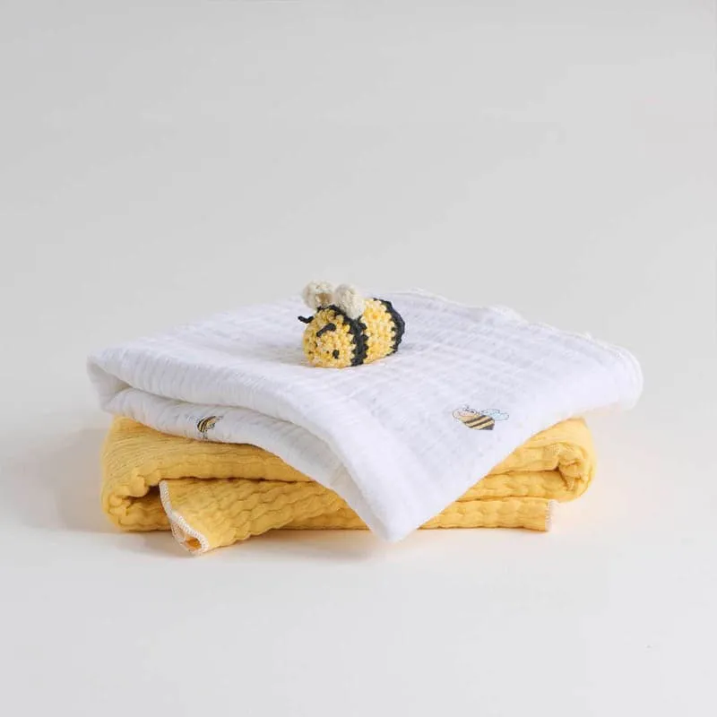 Little Maive Baby Bath Towel (Yellow) - Set Of Two media 1