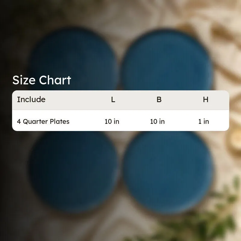 Azzure Ceramic Quarter Plate (10 Inch) - Set of Four media 6
