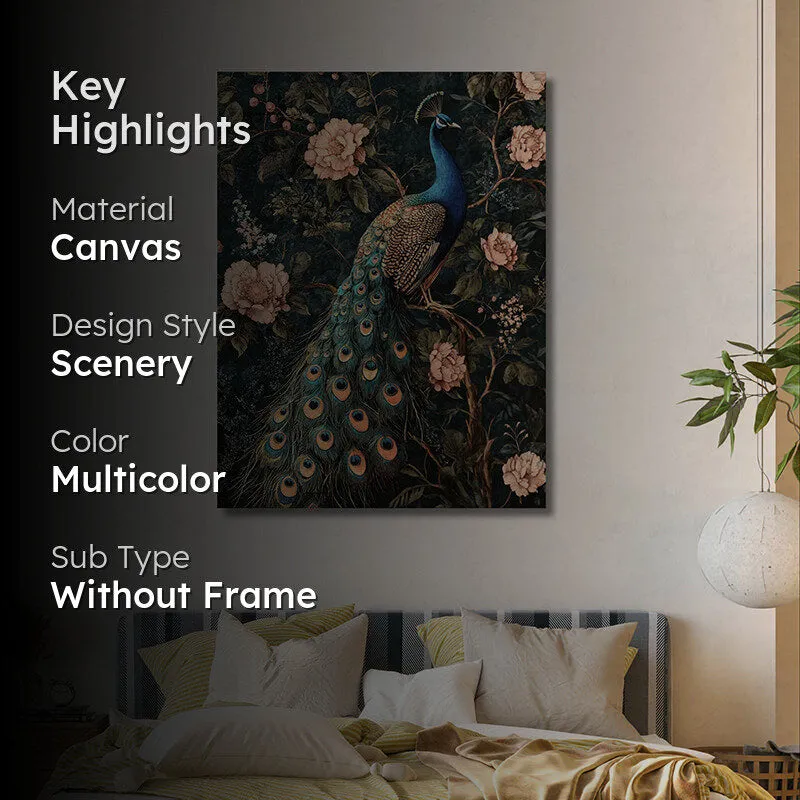Noir Peacock Wall Painting media 2