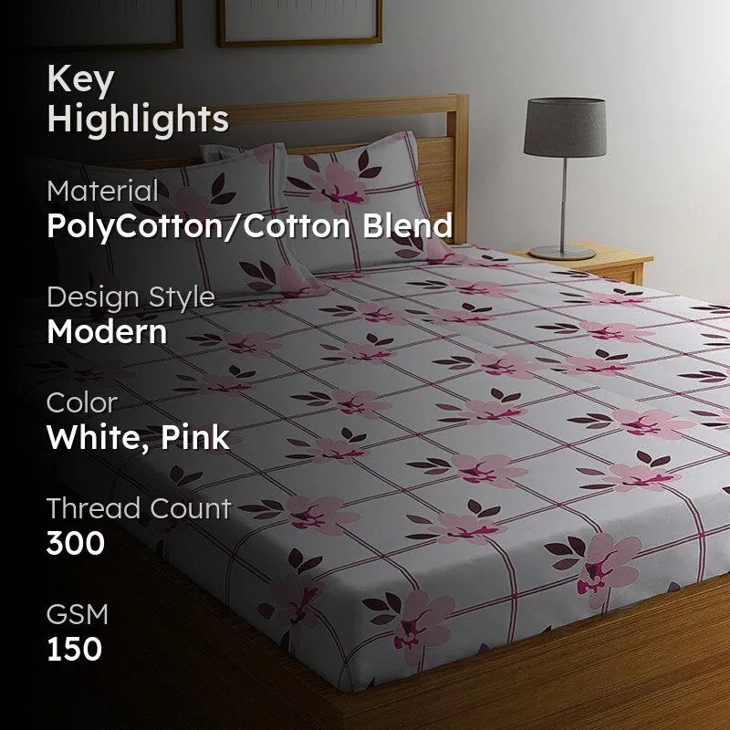 Zephyr Checkered Bedsheet (Pink) - 150 GSM media 2