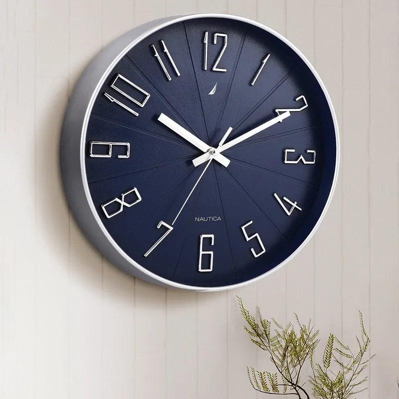 Caldre Analog Wall Clock - Blue & Silver media 1