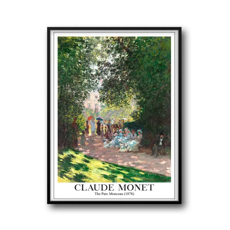 The Parc Monceau Archival Canvas Wall Painting - Black Frame media 5