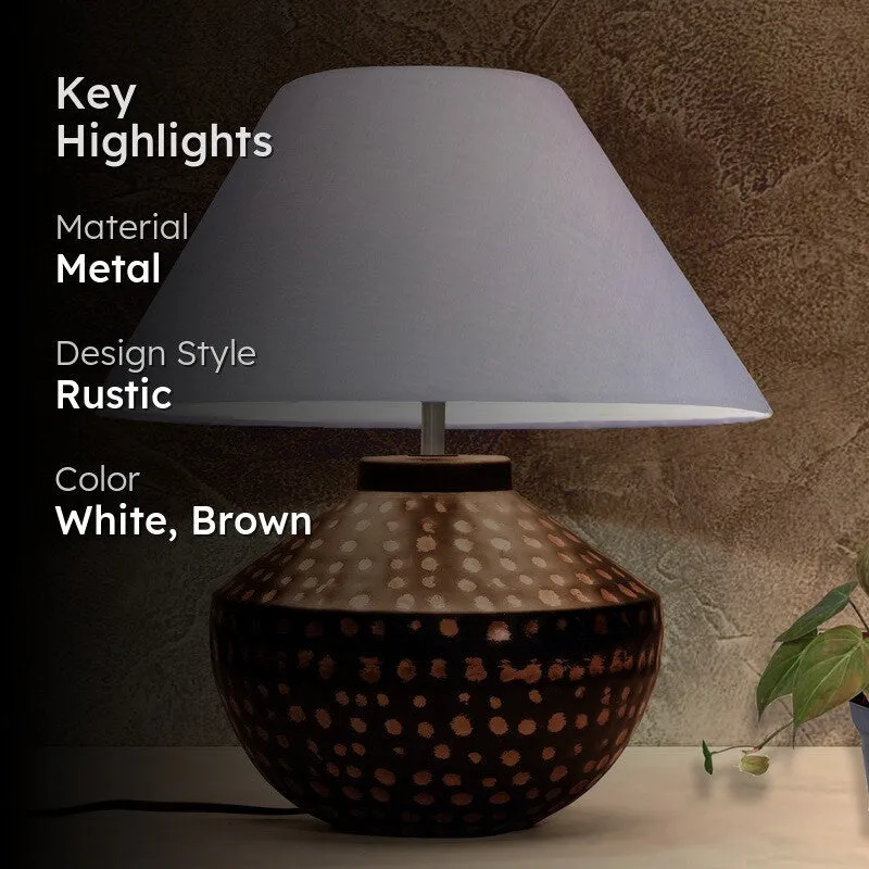 HaloBeam Innovative Metal Table Lamp - White,Brown media 2