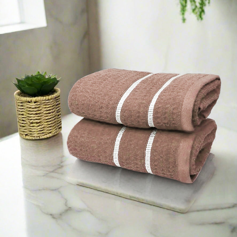 Junia Hand Towel (Beige) - Set Of Two - 16 x 24 Inches
