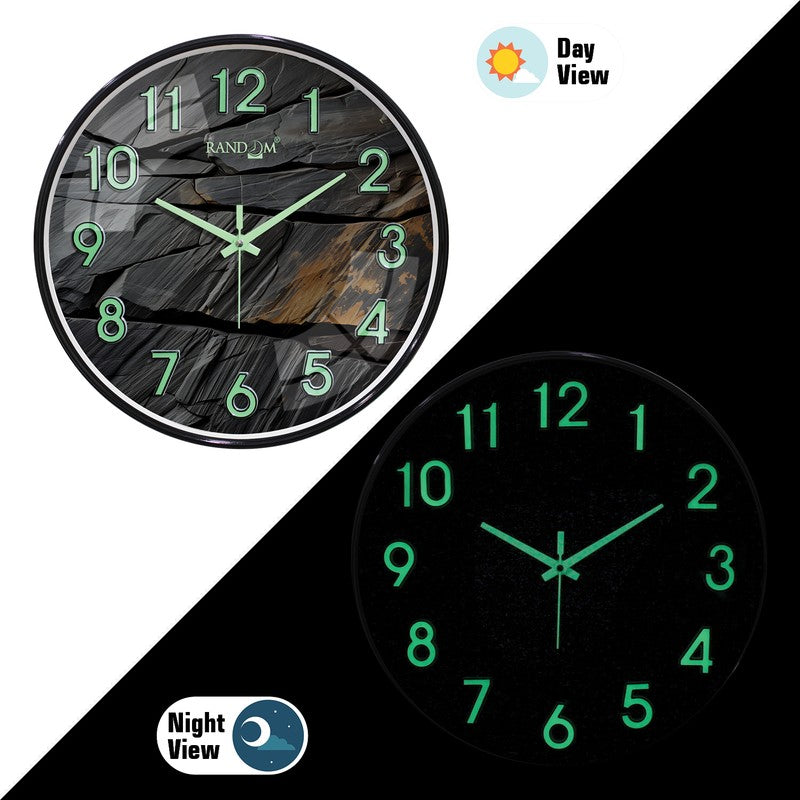 Onyra Round Modern Plastic Wall Clock - Black media 4