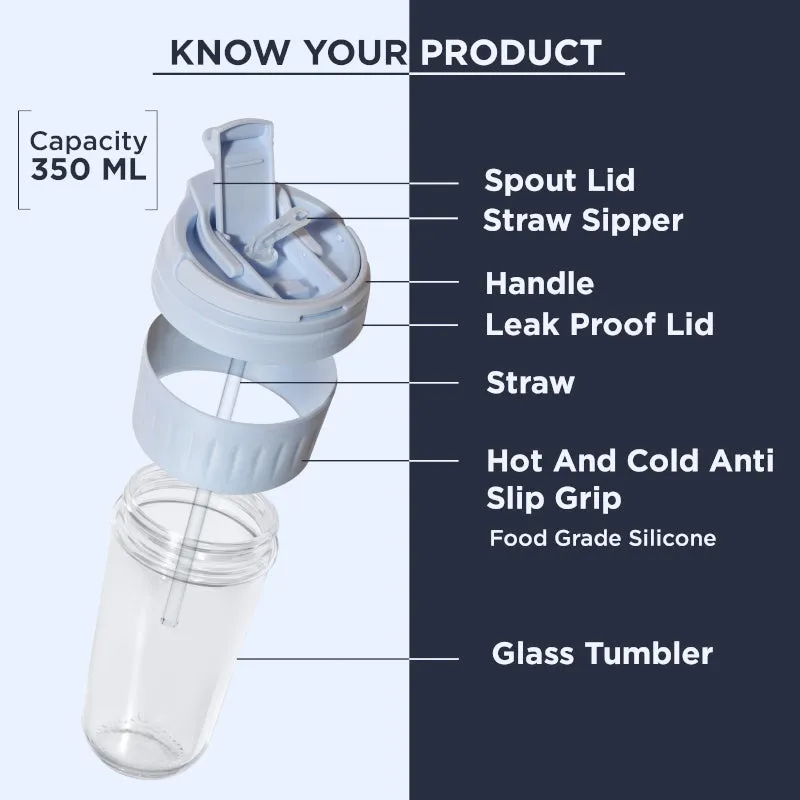 Lazo Glass Sipper - Light Blue media 5