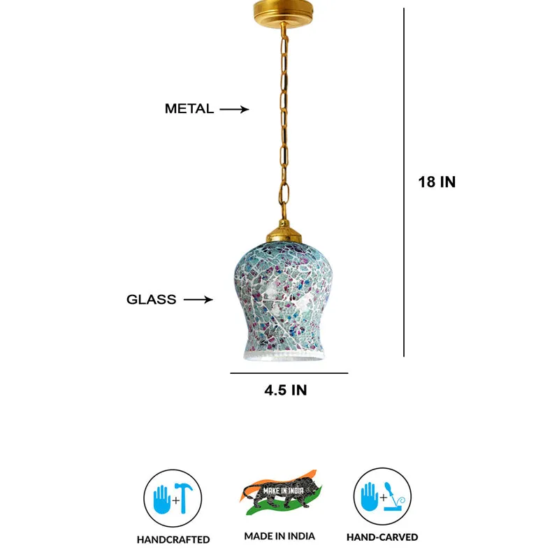 Mosaic Night Metal & Glass Ceiling Lamp media 7
