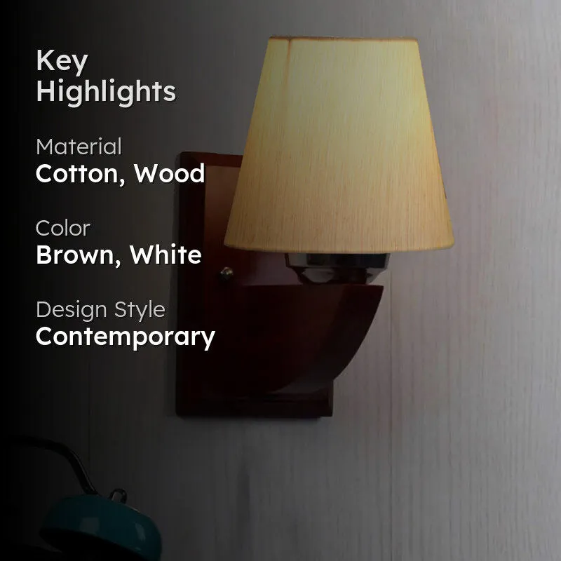 Angelic Conical Wooden Wall Lamp media 2