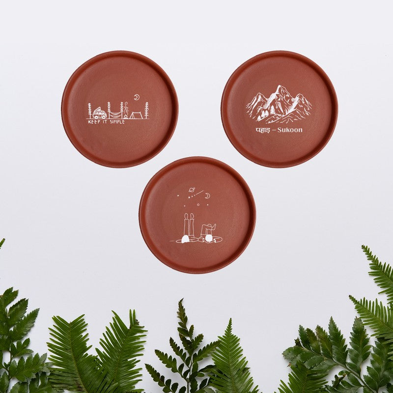 Mystic Trails Terracotta Wall Plate - Set Of Three