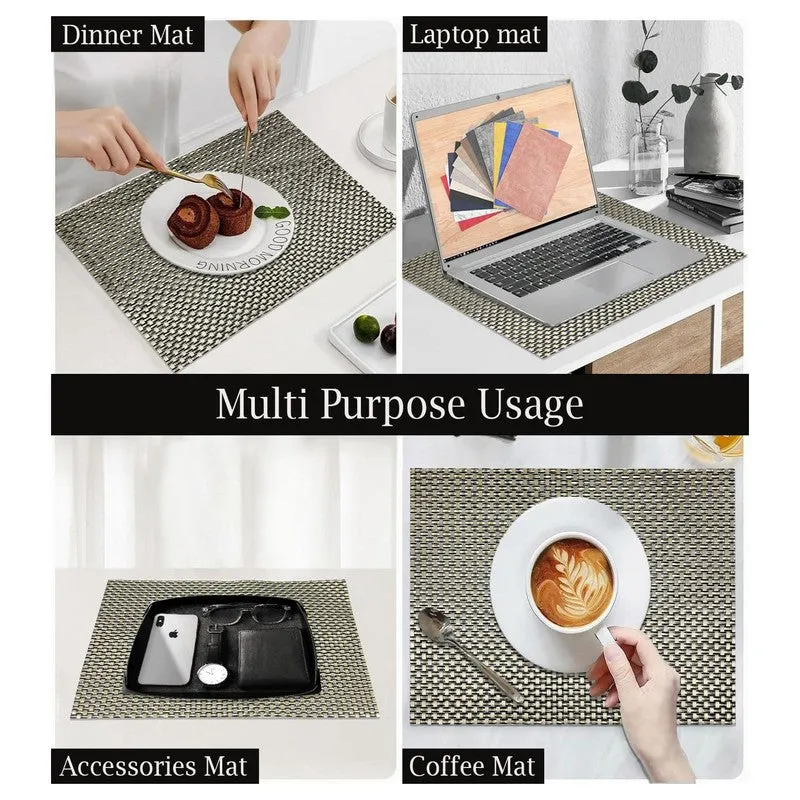 Vionne Black Rectangle PVC Table Mats - Set Of Two media 5