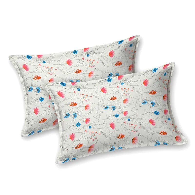 Silene Floral Cotton Bedsheet (Red,Blue) - 180 TC media 6