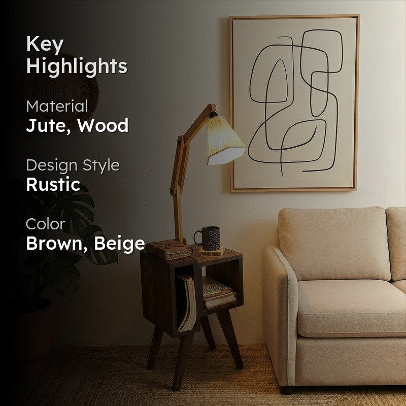 Echelon Shelf Wooden Floor Lamp With Jute Shade media 2