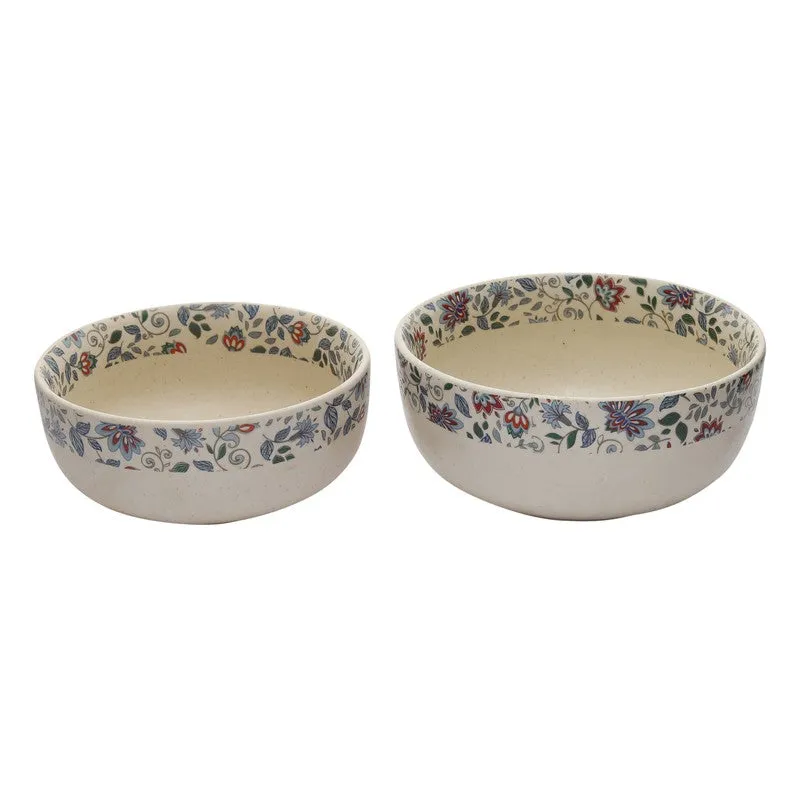 Florence Multicolor Stoneware Serving Bowls - Set Of Two media 3
