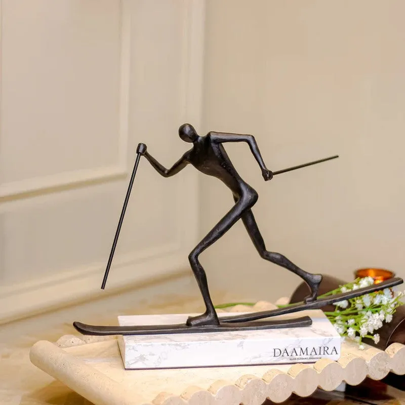 Obelique Form Marble & Alloy Showpiece media 1