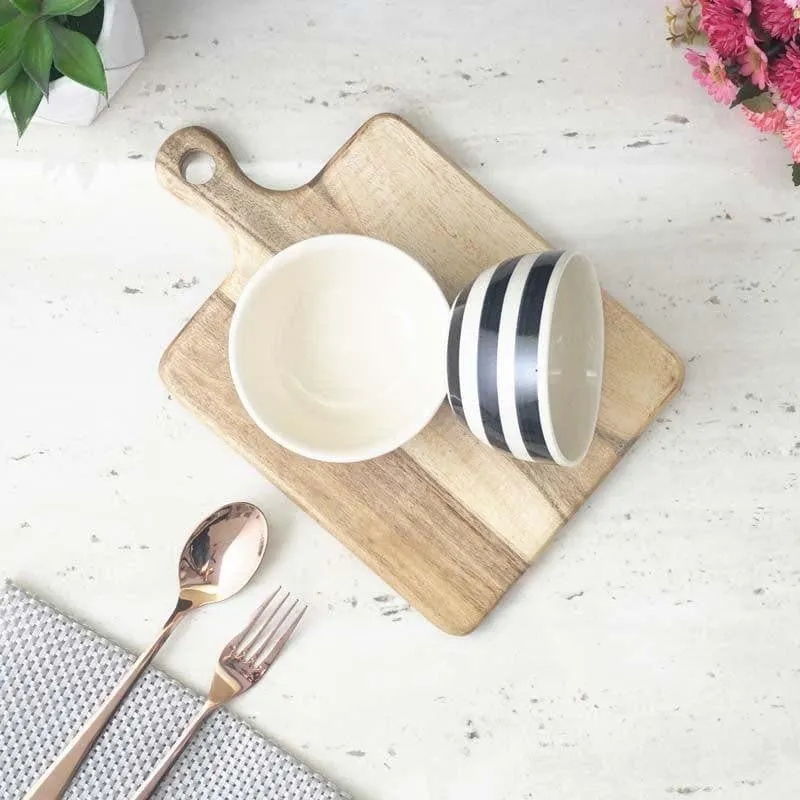 Navy Stripes Ceramic Bowl - Set Of Two media 3