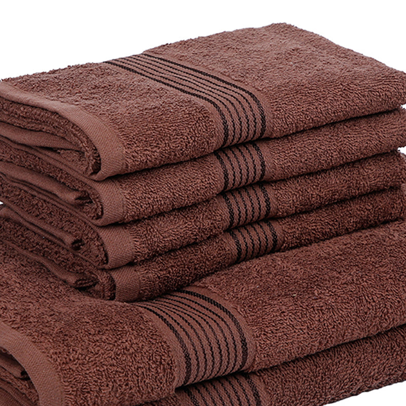 Nuage Cotton Towel Set (Brown ) - Set Of Six media 5