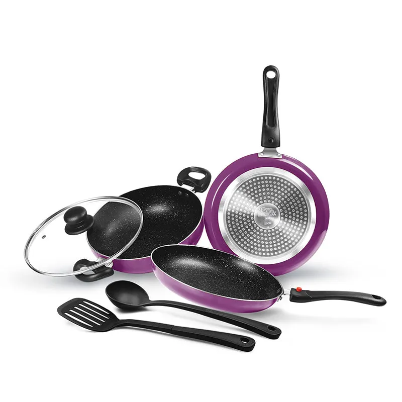 Milton Non-Stick Cookware Set (Purple) - Five Piece Set media 5