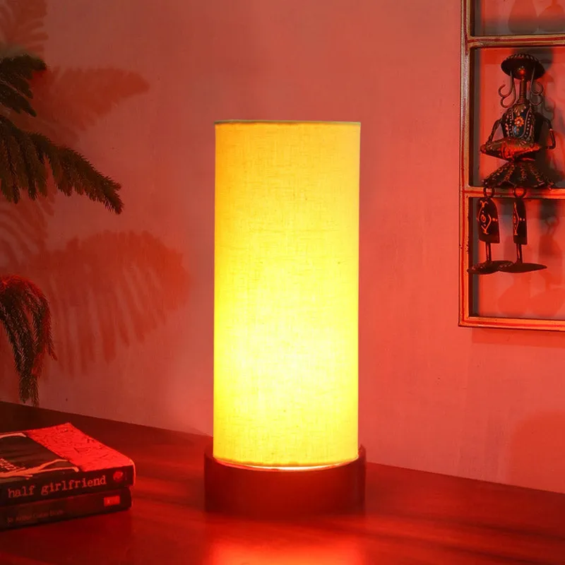 Mirza Tower Wooden Table Lamp - Yellow,Black media 2