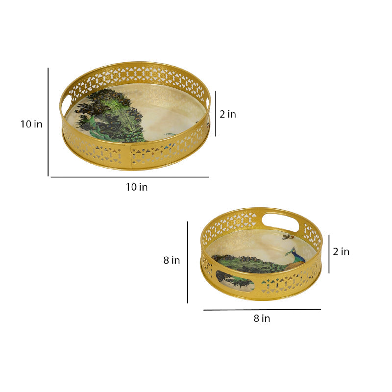 Mayoora Jaali Serving Tray - Set Of Two media 7