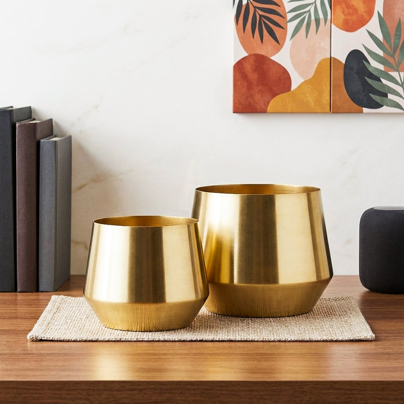 Arrota Gold Planter  - Set Of Two
