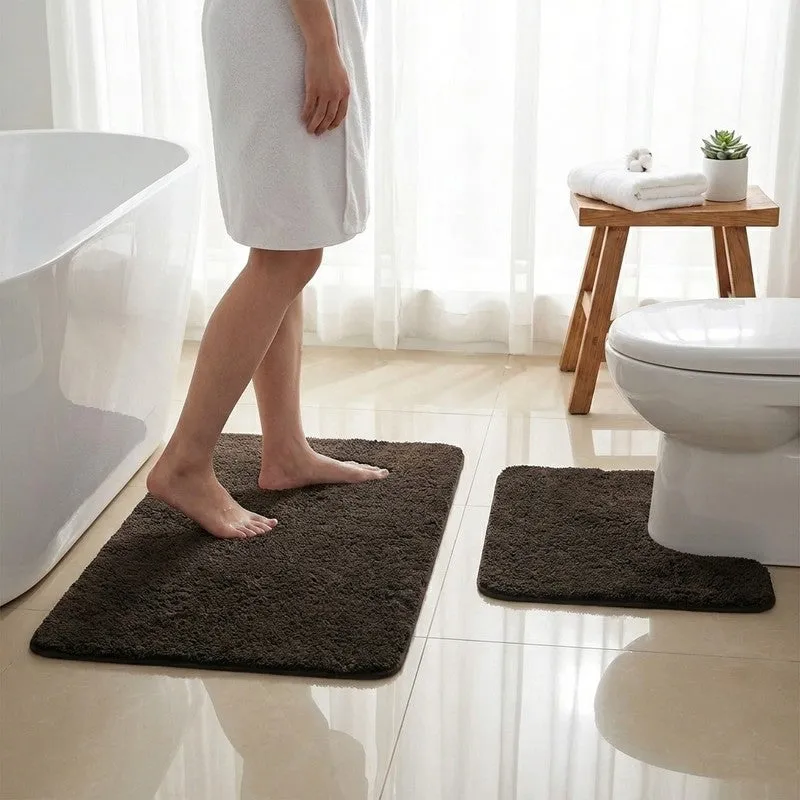 BathEase Anti Skid Bath Mats (Brown) - Set of Two media 1