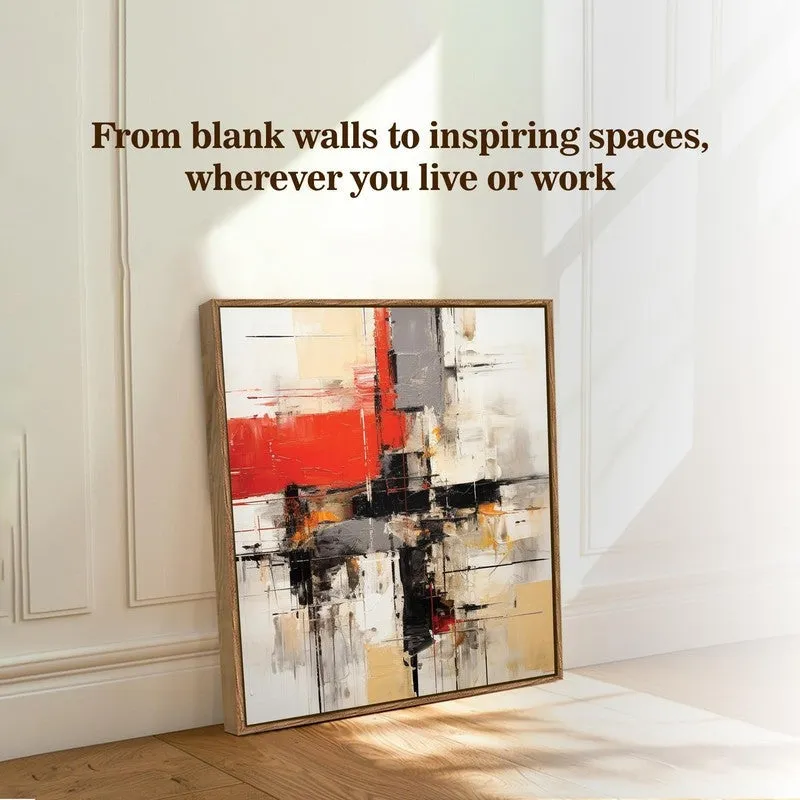 Abstract Strokes Canvas Wall Art With Frame media 8