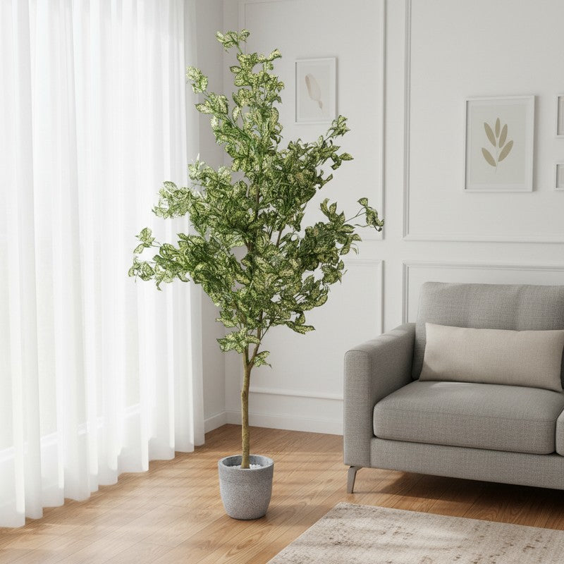 Earthora Artificial Tiny Leaves Plant - 7 Feet