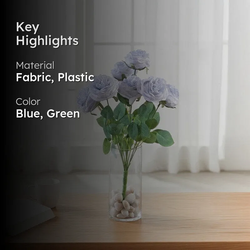 Petalisse Rose Fabric Artificial Flower - Blue media 2