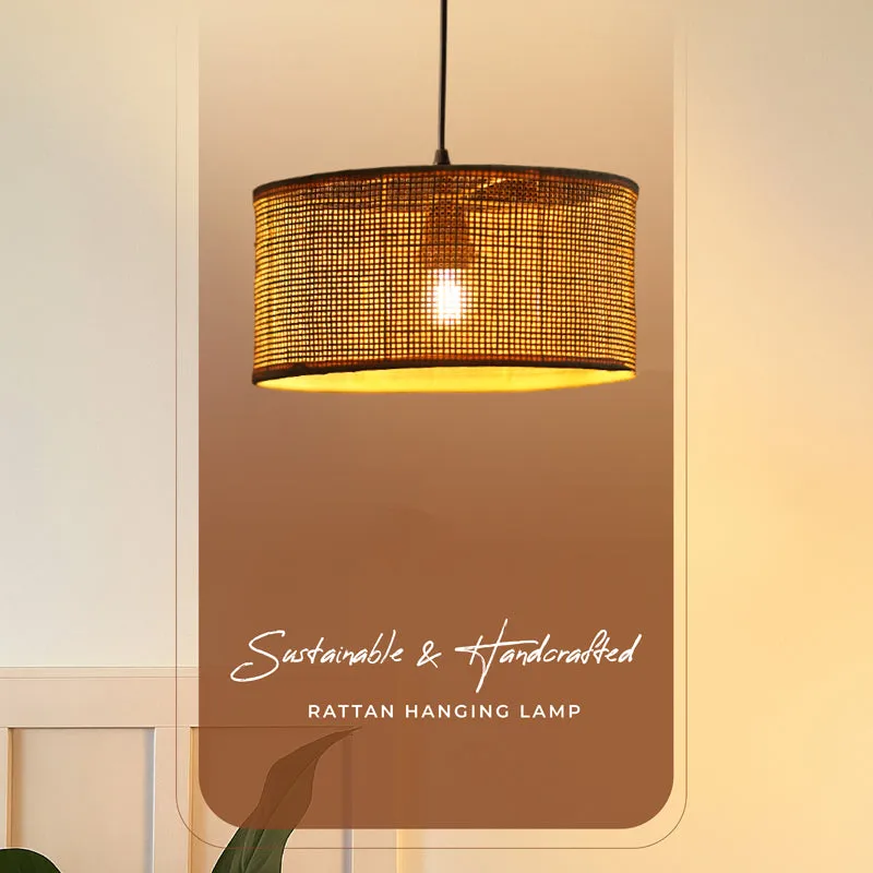 Lume Ray Rattan & Metal Ceiling Lamp media 7