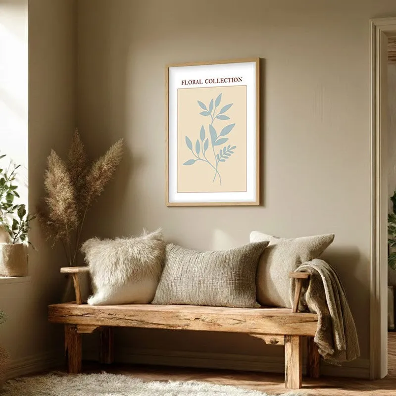 Midnight Flora Canvas Wall Painting With Brown Frame media 3