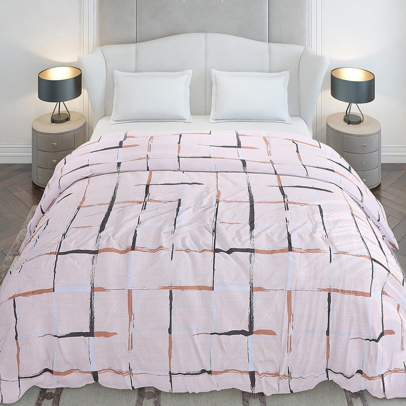 Monte Carlo Blockscape Geometric Polyester Duvet Covers (Peach) - 210 GSM media 3